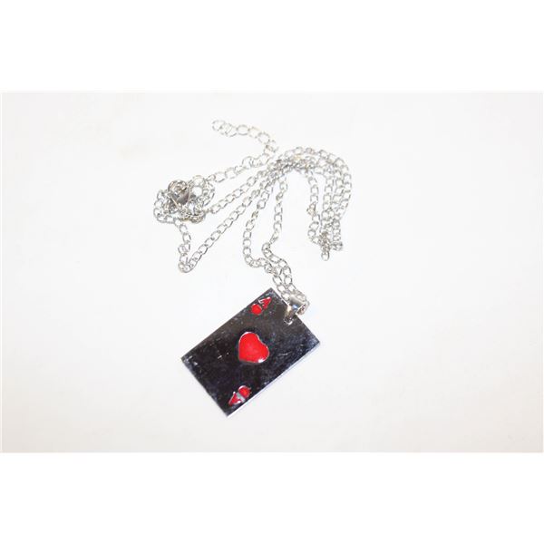 NEW POKER PLAYING CARDS CRYSTAL NECKLACE