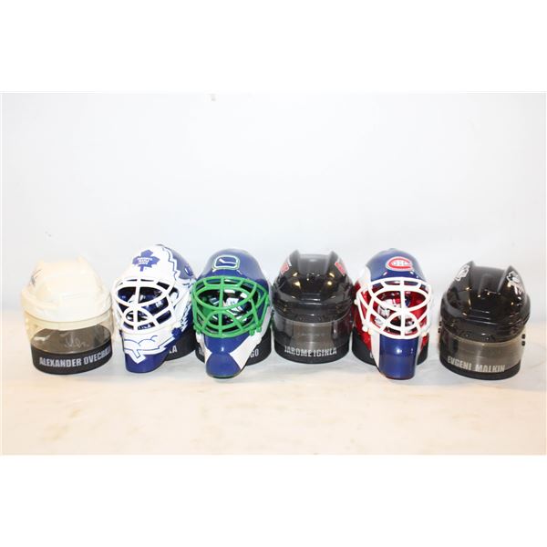 6 2009 MCDONALD'S MINI HOCKEY HELMETS +