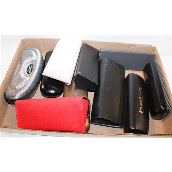 LOT OF 10 DESIGNER NAMED SUNGLASS CASES