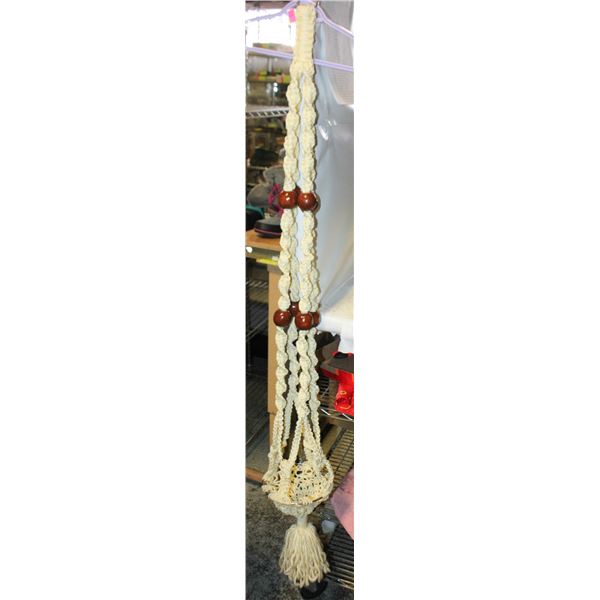 VINTAGE MACRAME PLANT HANGER WITH