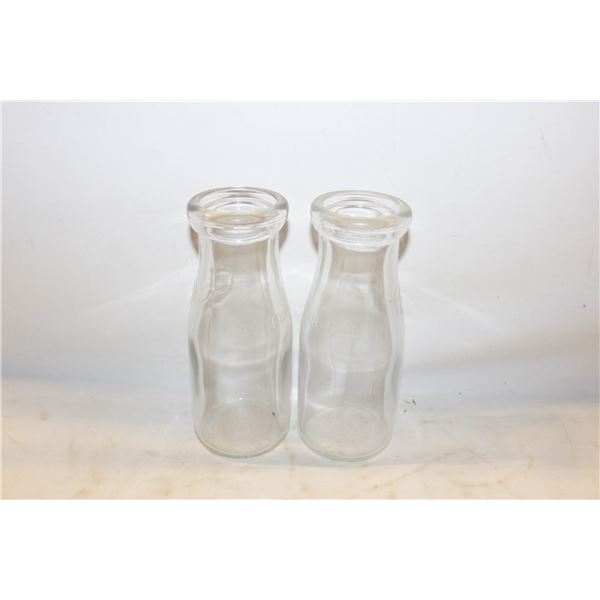 ANTIQUE GLASS MILK BOTTLE EDMONTON CITY DAIRY 6"