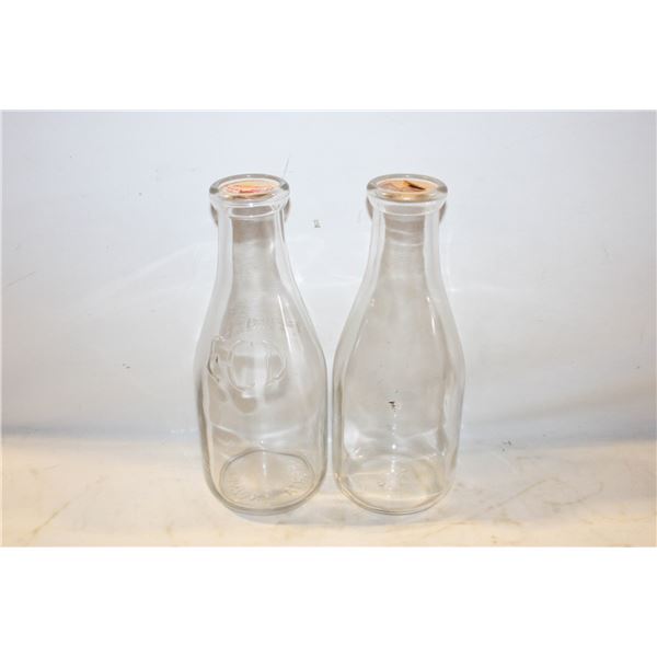 ANTIQUE GLASS MILK BOTTLE EDMONTON CITY DAIRY 10"