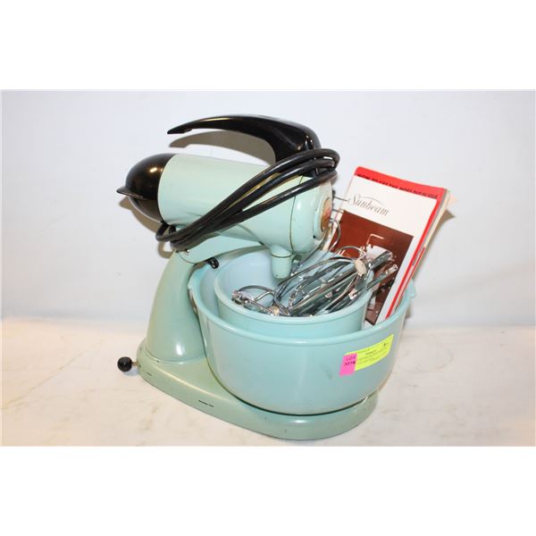 VINTAGE SUNBEAM MIX MASTER WITH ATTACHMENTS