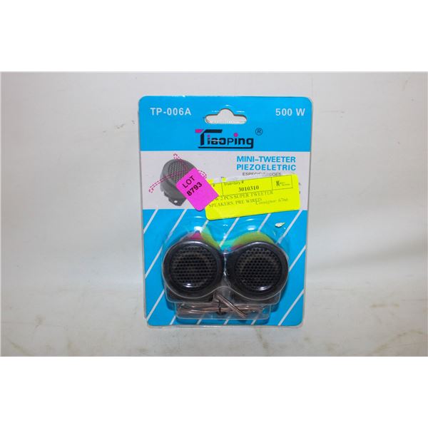 NEW 2 PCS SUPER TWEETER SPEAKERS, PRE WIRED