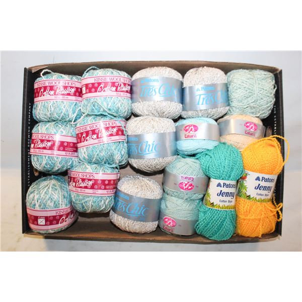 LOT OF 17 COTTON / YARN ROLLS