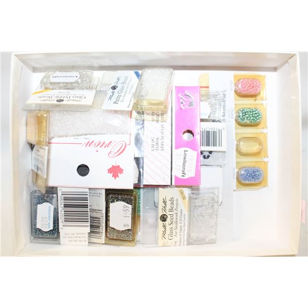 BOX OF GLASS BEADS