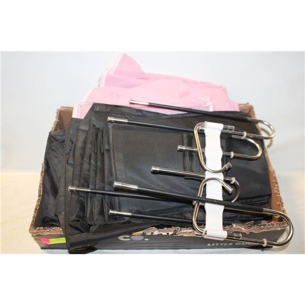 LOT OF 2 HANGING CLOSET ORGANIZER/SHELVES &