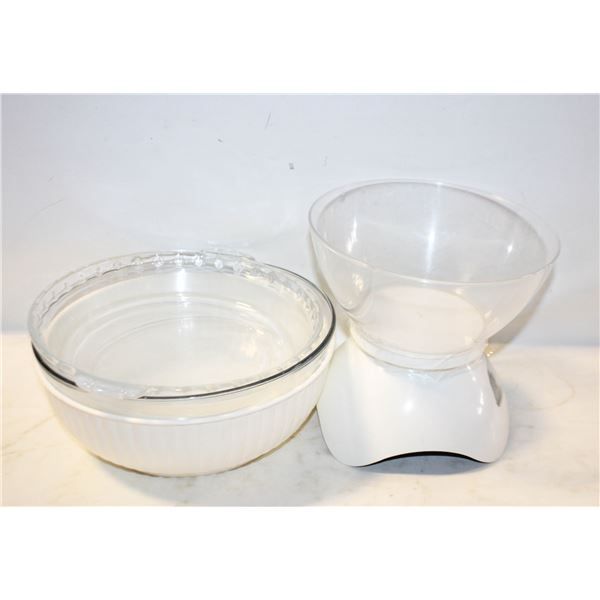 ESCALI KITCHEN SCALE W/ASST'D PIE PLATES, BOWL,