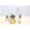 Image 1 : ANTIQUE GLASS OIL LAMPS- ASSORTED SIZES