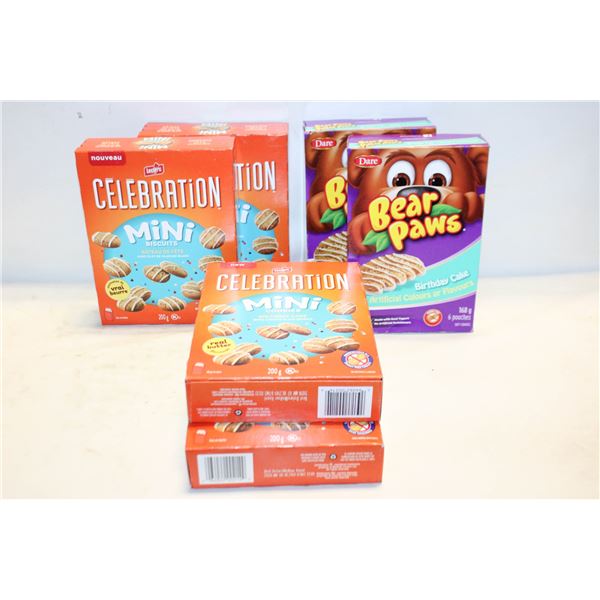 6 BOXES CELEBRATION AND BEAR PAW COOKIES BB 3/26