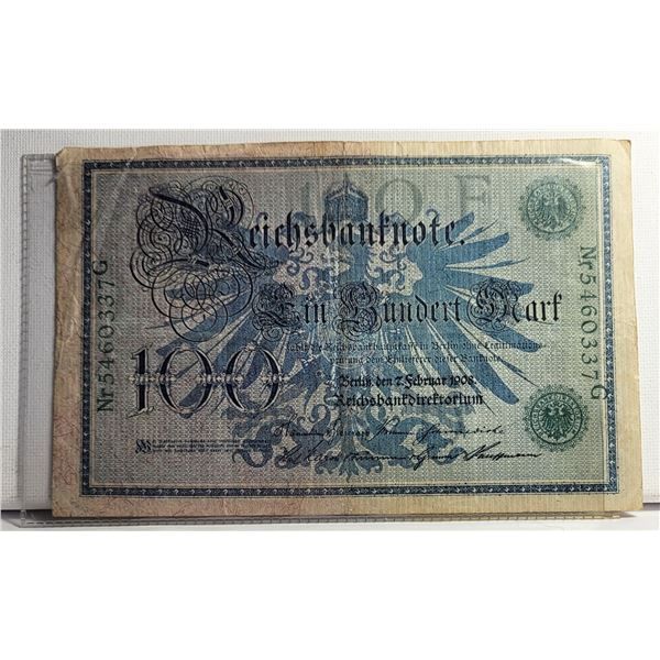 2)  FROM 1908 GERMANY, 100 MARK