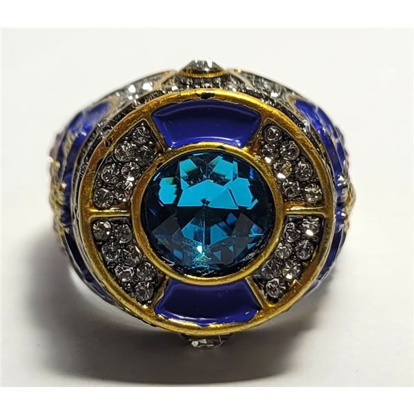 20)  GOLD TONE WITH BLUE ENAMEL,