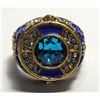 Image 1 : 20)  GOLD TONE WITH BLUE ENAMEL,