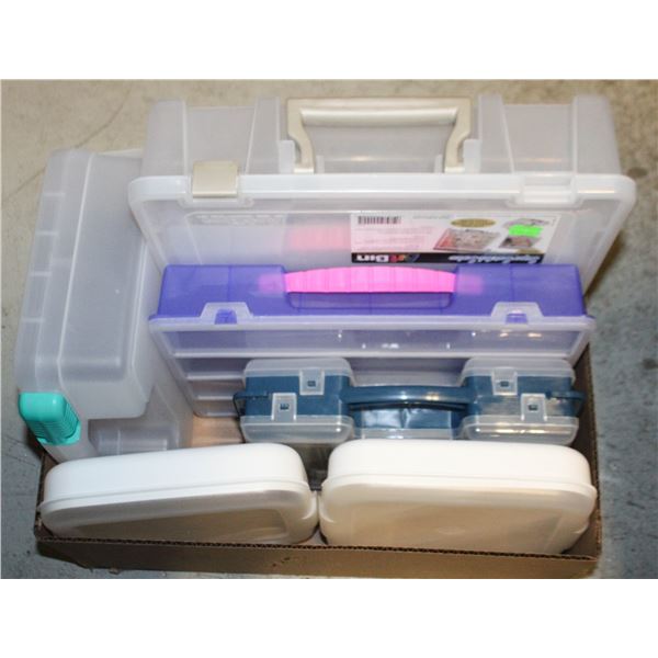 2 ART BINS & 4 TACKLE BOX BINS