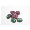 Image 1 : #21-NATURAL GREEN EMERALD  & RUBY GEMSTONES 61.20C