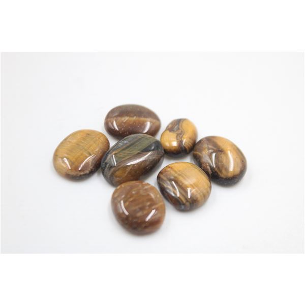 #58-NATURAL YELLOW TIGER EYE GEMSTONES 59.95CT