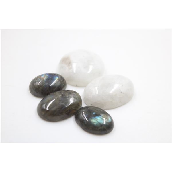 #76-NATURAL LABRADORITE & MOONSTONE 109.85CT