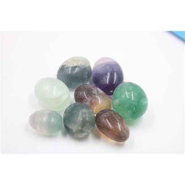 #172-NATURAL MULTI-COLOUR FLUORITE TUMBLE 500CT