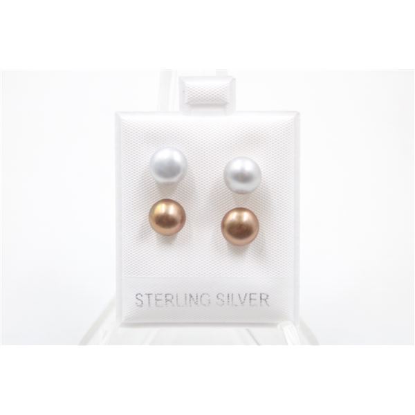 #156-NATURAL AKOYA PEARL STUD EARRINGS