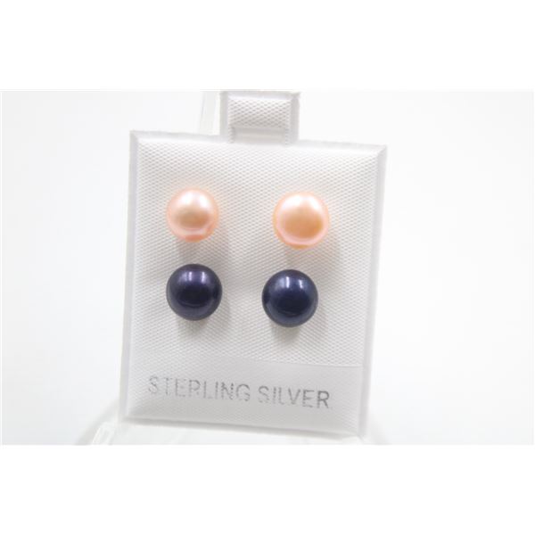 #144-NATURAL AKOYA PEARL STUD EARRINGS