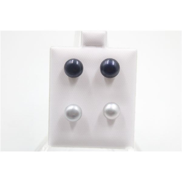 #128-NATURAL AKOYA PEARL STUD EARRINGS