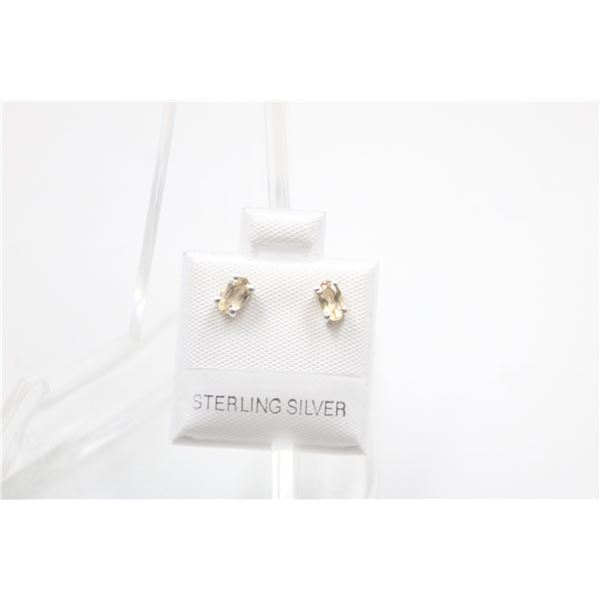 #106-NATURAL CITRINE STUD EARRINGS