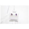 Image 1 : #110-NATURAL AMETHYST STUD EARRINGS