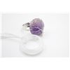 Image 1 : #245- NATURAL AMETHYST &   CLEAR QZ RING 2 PCS