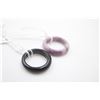 Image 1 : #253- NATURAL PURPLE JADE & BLACK ONYX RING 2 PCS