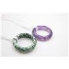 Image 1 : #251 NATURAL AMETHYST & GREEN SPORT RING 2 PCS