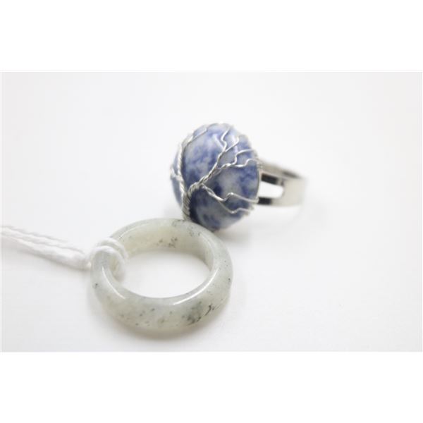 #240- NATURAL BLUE SPORT & PRENITE RING 2PCS