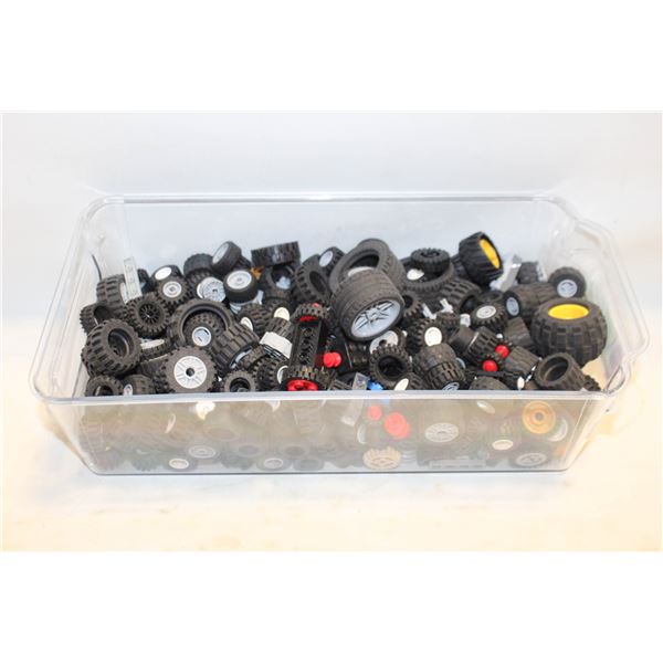 LARGE LOT OF VARIOUS LEGO WHEELS