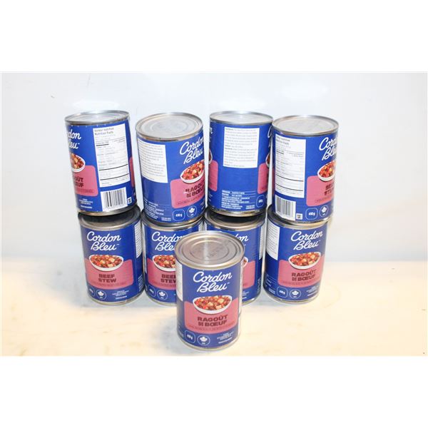 9 CANS CORDON BLEU BEEF STEW BB 11/2025