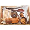 Image 1 : VINTAGE WOOD ITEMS- BOX LOT ASSORTED