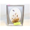 Image 1 : VINTAGE SHADOW BOX FRAME WITH PRESERVED ORCHIDS &