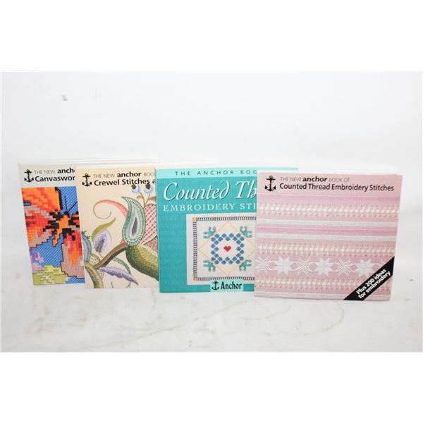 E"EMBROIDERY STITCHES & PATTERNS" LOT OF BOOKS