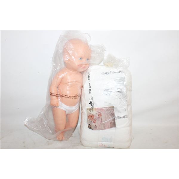 BABY DOLL W/YARN ROLLS/KNITTING PATTERNS