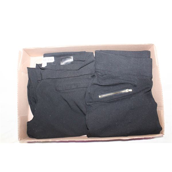 2 PAIRS LADIES GUESS BLACK PANTS LARGE