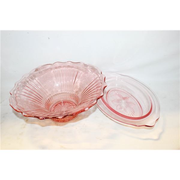 ANTIQUE PINK DEPRESSION GLASS ASSORTED LOT