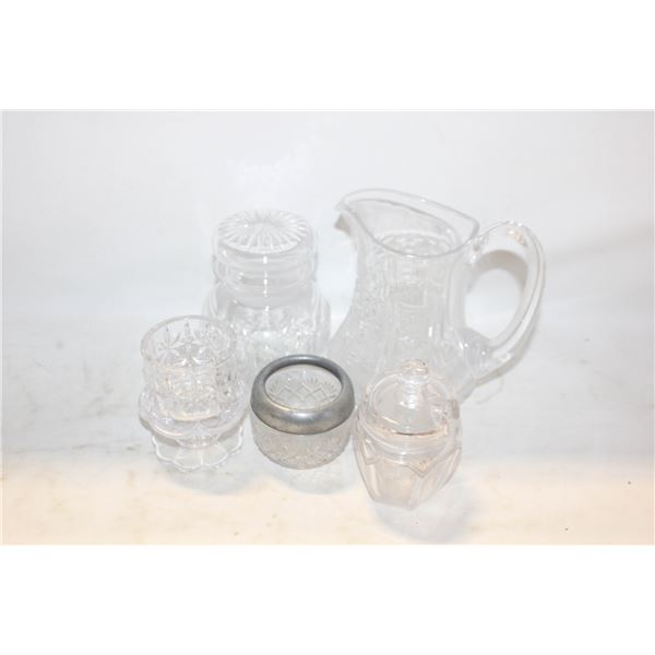 ART DECO GLASS SERVING WARE ASSORTED