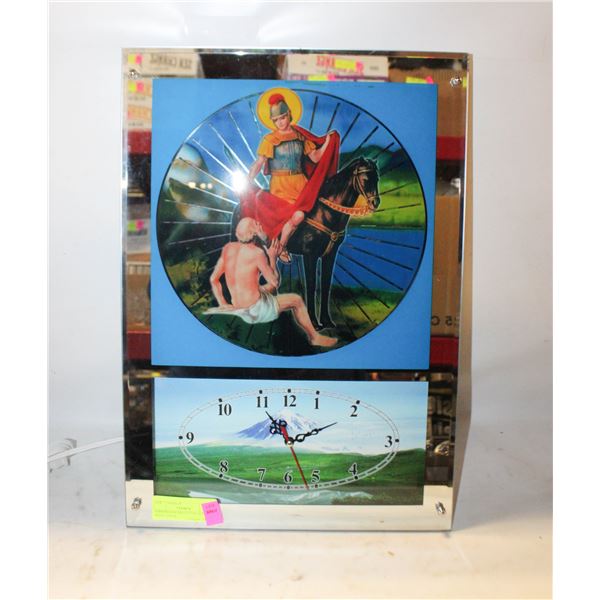 MIRRORED ROMAN STYLE SCENE WALL CLOCK