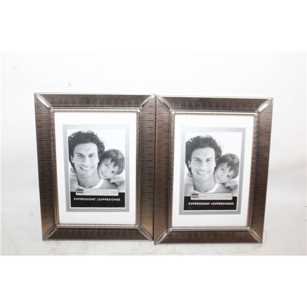 DECORATIVE METAL 5 X 7 PICTURE FRAMES (2)- NEW