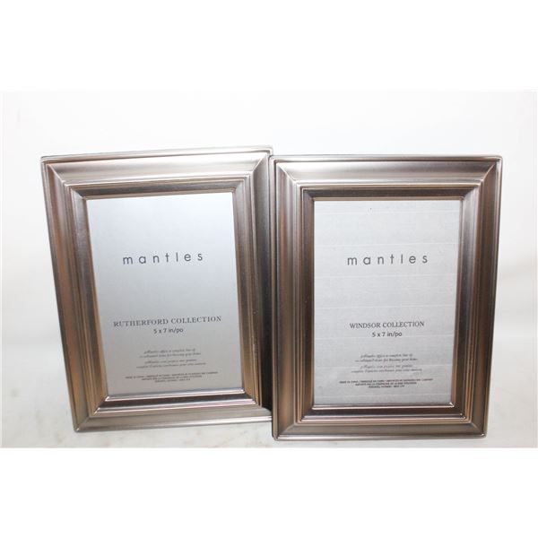 DECORATIVE METAL 5 X 7 PICTURE FRAMES (2)- NEW