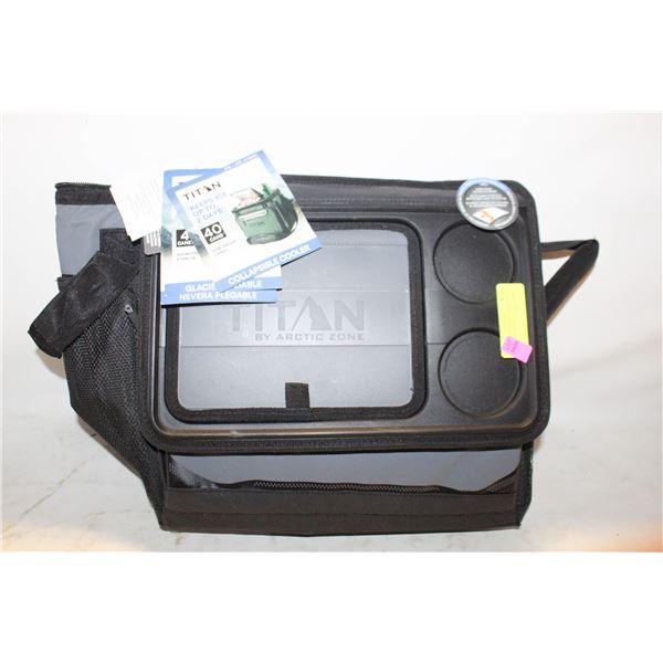 NEW TITAN COLLAPSIBLE COOLER, 40 CANS, W/ BOTTLE