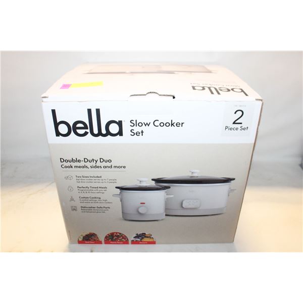 NEW BELLA DIGITAL SLOW COOKER SET, 6QT & 2 QT