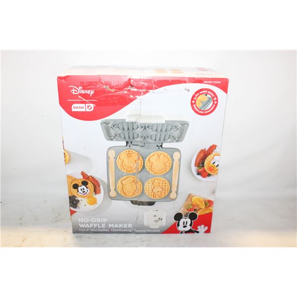NEW DASH DISNEY NO DRIP WAFFLE MAKER