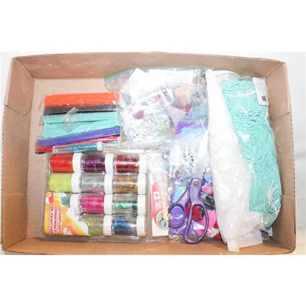 FLAT OF CRAFTING SUPPLIES ETC