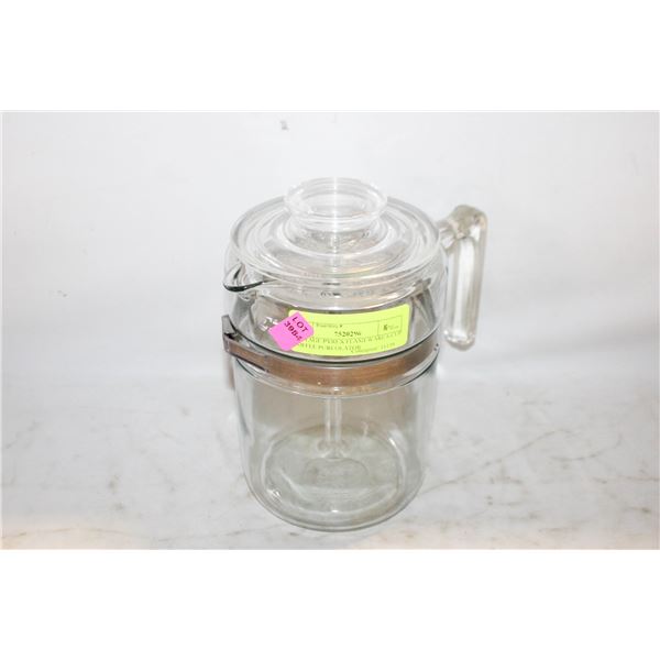 VINTAGE PYREX FLAMEWARE 6 CUP COFFEE PURCOLATOR