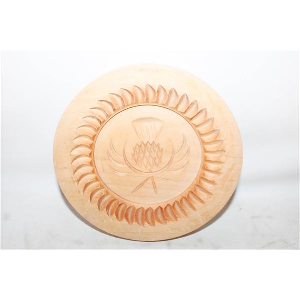 VINTAGE WOOD "THISTLE" SCOTTISH SHORTBREAD MOLD