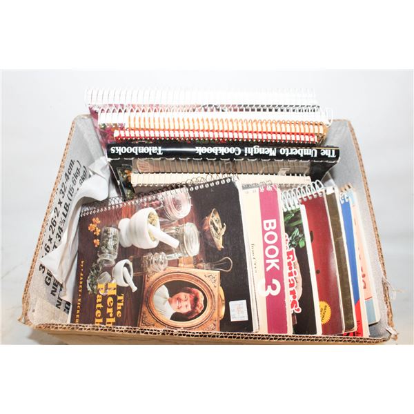 VINTAGE COILED COOK BOOKS ASSORTED BOX LOT